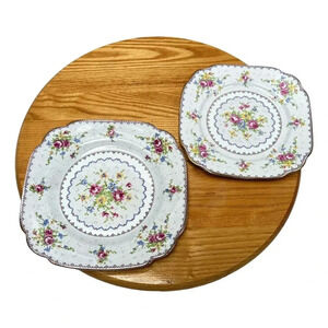 Royal Albert Petit Point Lot 2 Lunch and Side Plate  Porcelain Fine China